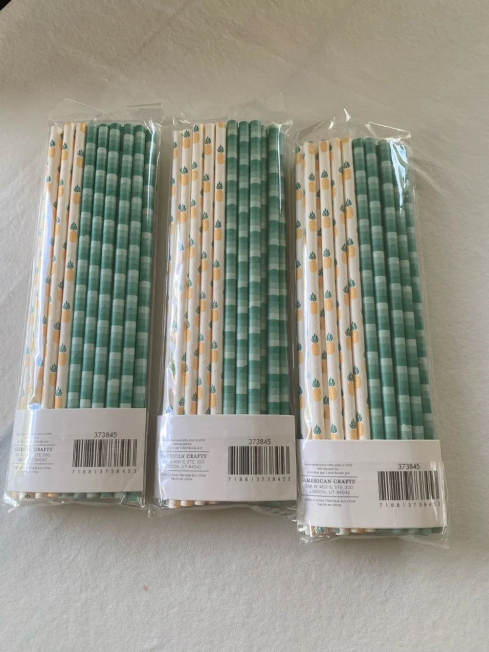 Paper Party Straws Pack - Green & Pink Decorative Straws